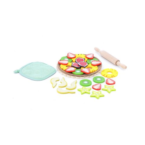 Atelier tarte aux fruits accessoire cuisine et marchande jeu imitation aliment en bois REVENDEUR VILAC magasin de jouets en bois à st pierre 97410 Livraison LA REUNION 974