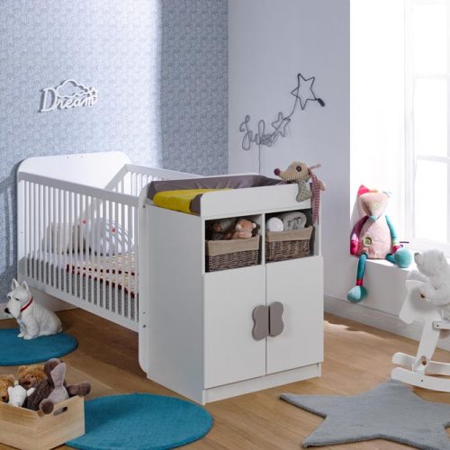 lit combiné évolutif pour bébé teddy blanc boutique mobilier bébé de qualité saint pierre reunion 974