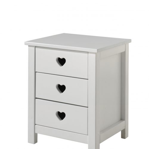 table de chevet pour chambre de fille coeur