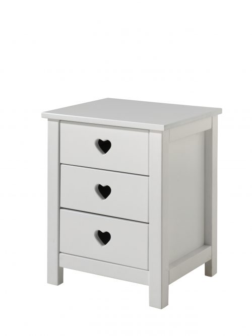 table de chevet pour chambre de fille coeur