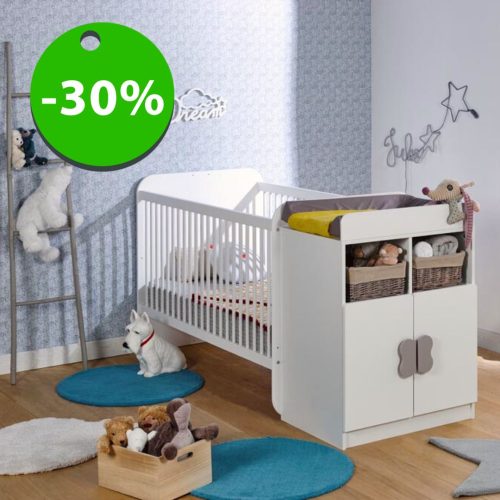 lit combiné évolutif pour bébé teddy blanc boutique mobilier bébé de qualité saint pierre reunion 974