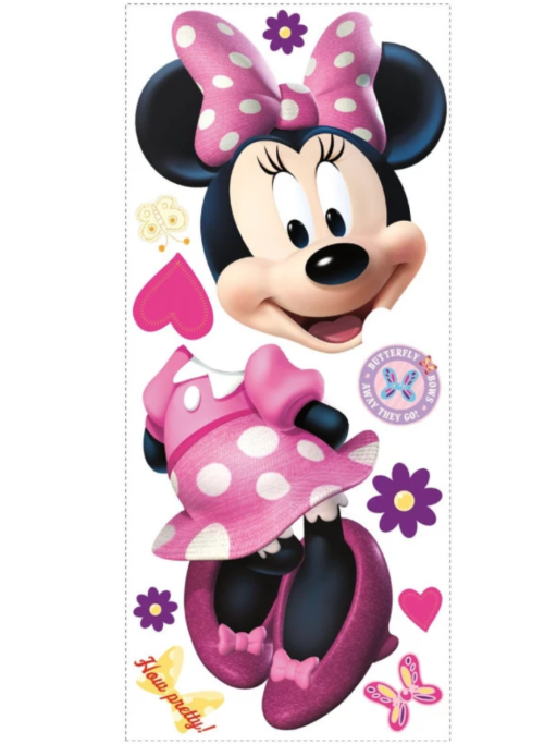 Stickers géants repositionnables MINNIE DISNEY déco murale chambre d'enfant SOLDES IL ETAIT UNE FOIS magasin de mobiliers et décos pour chambre d'enfants à st pierre 97410 livraison la réunion 974