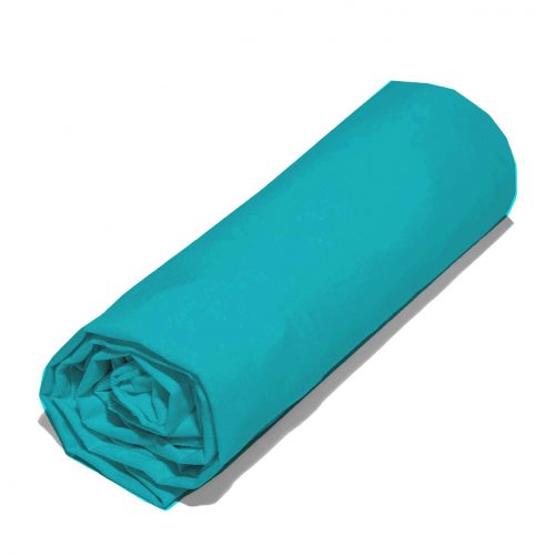 drap housse turquoise coton