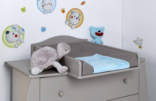 plan à langer pour commode enfant bébé gris 3 tiroirs