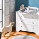 plan à langer pour changer bébé pour commode blanche de style vintage