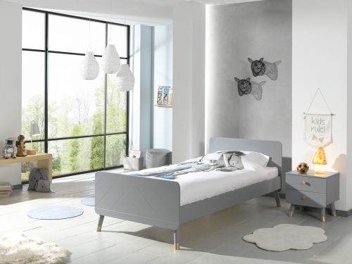 lit enfant ado tendance chambre grise