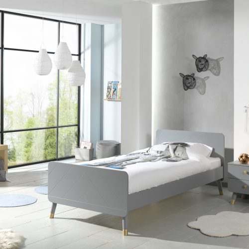 lit enfant ado tendance chambre grise