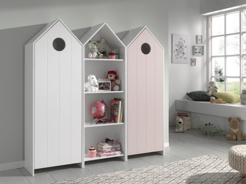 armoire 1 porte assorti couleur blanc et rose