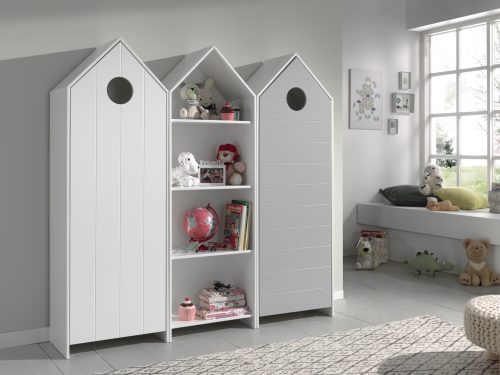 armoire 1 porte assorti couleur blanc et gris