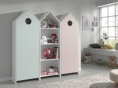 armoire 1 porte assorti couleur rose et menthe