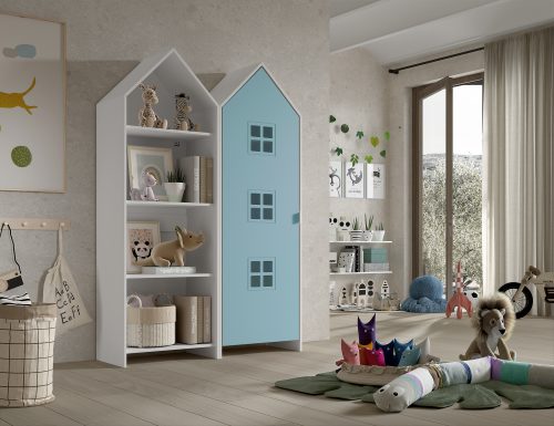 Armoire modulable avec une porte de couleur pour chambre bébé et enfant décoration de chambre et mobilier saint pierre reunion 974 livraison à domicile BLEU