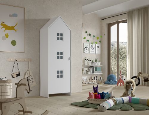 Armoire modulable avec une porte de couleur pour chambre bébé et enfant décoration de chambre et mobilier saint pierre reunion 974 livraison à domicile blanc