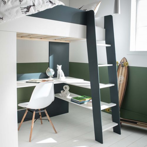 lit mezzanine pour enfant et ado avec rangement et bureau moderne