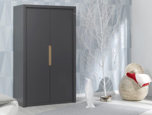 armoire 2 portes pour ado gris ardoise boutique mobilier meuble et chambre enfant ado saint pierre reunion 974