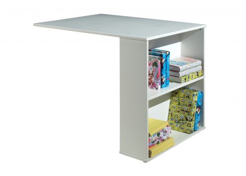 bureau coulissant pour lit mi hauteur blanc