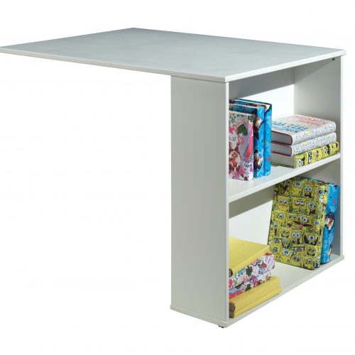 bureau coulissant pour lit mi hauteur blanc