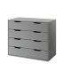 Commode MIAMI Gris rangement pour lit mi-hauteur ou mezzanine