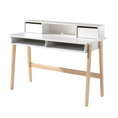 bureau avec tiroir et espace de rangement