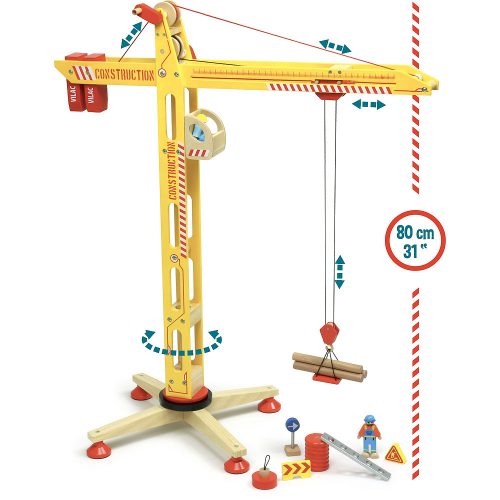 Grande Grue en bois pour jeu de construction