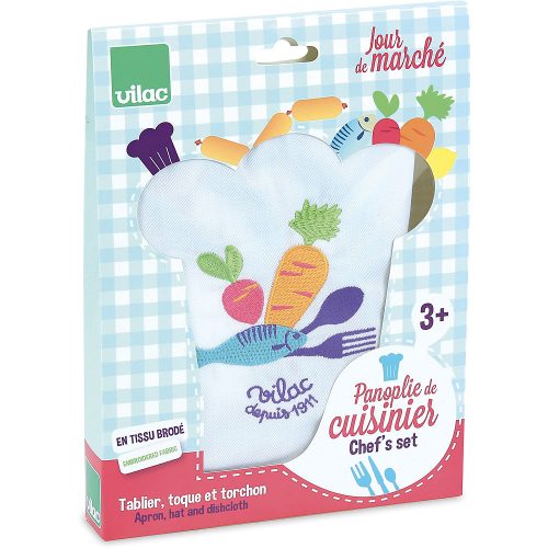 panoplie de cuisinier vilac toque et tablier pour enfant