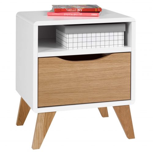 chevet de style scandinave blanc et bois moderne