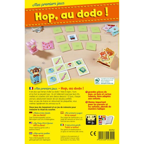 Hop au dodo jeu premier âge mes premiers jeux Jeu de mémoire rituel du coucher revendeur officiel HABA jeu de société enfant magasin de jouets en bois jeu d'apprentissage 97410 St pierre 974 La Réunion