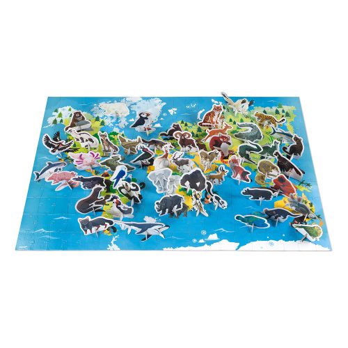 Puzzle éducatif Géant 200 pièces LES ANIMAUX MENACÉS JANOD