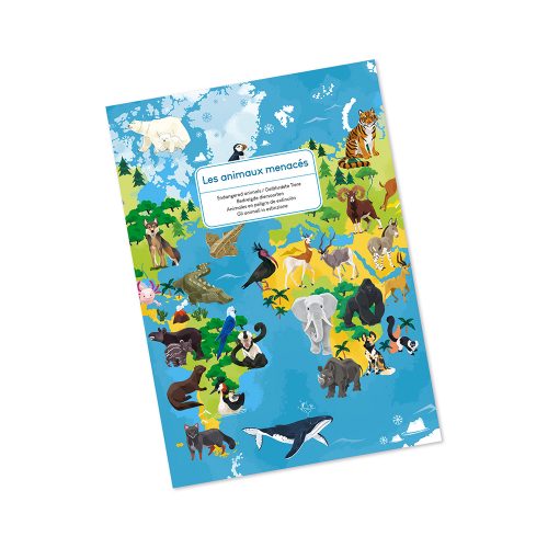 Puzzle éducatif Géant 200 pièces LES ANIMAUX MENACÉS LIVRETS