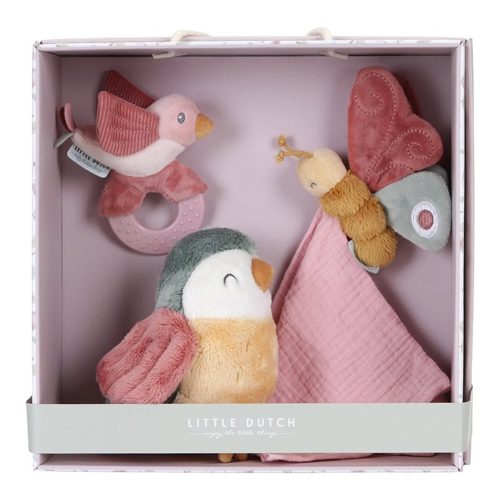 Coffret de naissance flowers & butterflies cadeau naissance baby shower revendeur LITTLE DUTCH magasin de jouets en bois st pierre 97410 livraison la Réunion 974