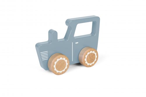 Tracteur en bois bleu