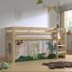 Lit mi hauteur pour enfant en bois naturel magasin mobilier enfant et ado saint pierre reunion 974