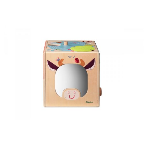 Cube d'activité en bois ferme jeu de motricité et de dextérité revendeur lilliputiens magasin de jouets en bois et montessori à st pierre 97410 livraison la réunion 974