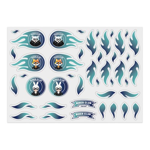 Draisienne personnalisable NATURE AVEC STICKERS GARCON BIKER