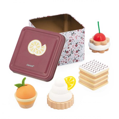 Coffret de pâtisseries TWIST aliments pour cuisine en bois et marchande revendeur JANOD magasin de jouets à st pierre 97410 livraison la réunion 974