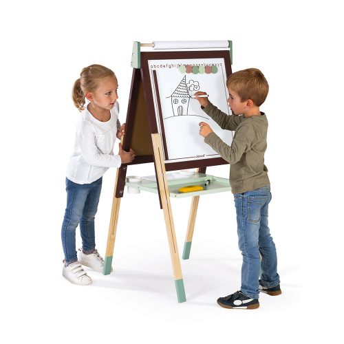 Tableau en bois réglable TAUPE/ VERT pour enfant