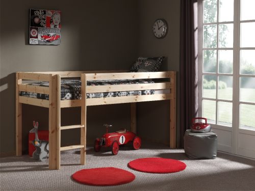 Lit mi hauteur pour enfant en bois naturel magasin mobilier enfant et ado saint pierre reunion 974