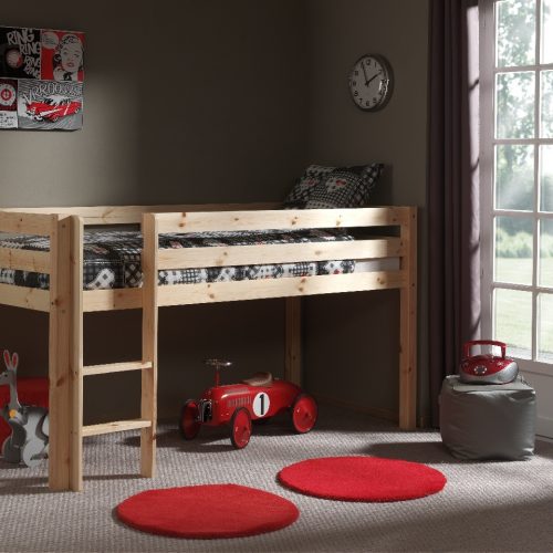 Lit mi hauteur pour enfant en bois naturel magasin mobilier enfant et ado saint pierre reunion 974