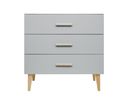 commode enfant moderne Alix blanc et gris