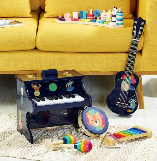 Set musical rainbow arc en ciel marque VILAC instrument de musique en bois pour enfants magasin de jouets en bois à st pierre 97410 livraison LA REUNION 974