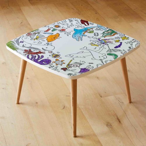 Coloritable OCEAN table à colorier mobilier montessori magasin de déco pour chambre d'enfants à st pierre 97410 la Réunion 974