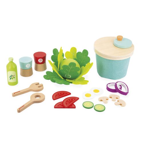 Ma salade composée accessoires cuisine en bois et marchande jeu d'imitation revendeur officiel JANOD magasin de jouets en bois ST PIERRE 97410 livraison la Réunion 974