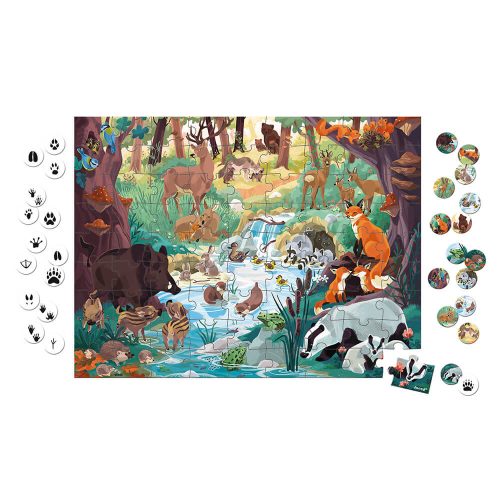 Puzzle les Empreintes des Animaux WWF revendeur officiel JANOD magasin de jouets en bois à st pierre 97410 livraison ile de la Réunion 974