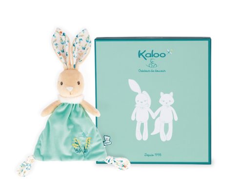 Doudou triangle justin le lapin revendeur officiel KALOO magasin de jouet pour bébé et enfants st pierre 97410 La Réunion 974 cadeau naissance