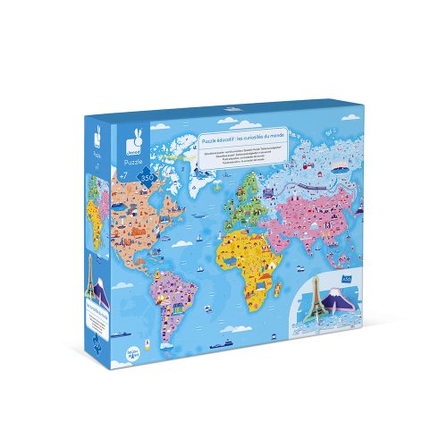 Puzzle éducatif Géant 350 pièces CURIOSITÉS DU MONDE JANOD