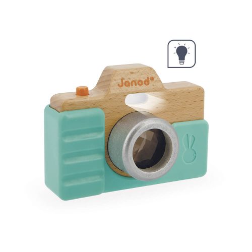 Appareil photo en bois sonore et lumineux pour enfant jeu imitation à partir de 18 mois kaléidoscope revendeur officiel JANOD magasin de jouets en bois à st pierre 97410 livraison la réunion 974