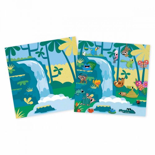 Coffret Créatif Gommettes et Décors Jungle loisirs créatifs 5 ans 6 ans revendeur officiel JANOD magasin de jouets en bois à st pierre 97410 livraison ile de la Réunion 974