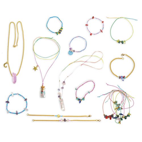 16 bijoux Bijoux Pierres porte bonheur à créer Loisirs créatifs enfant idée cadeau anniversaire revendeur officiel JANOD magasin de jouets en bois à st pierre 97410 livraison ile de la Réunion 974