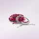 Lot de 2 cordons pour Bola FLEURS ROUGE LUREX ARGENT