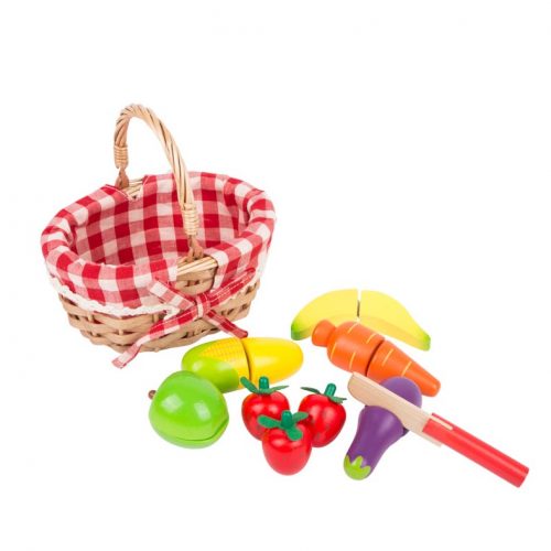 Panier de fruits et légumes à découper marchande pour enfant