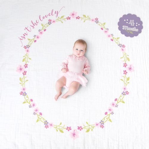 Lange en coton & cartes naissance "Isn't she lovely" fille